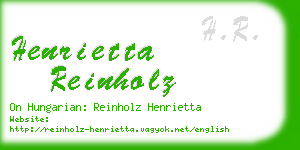 henrietta reinholz business card